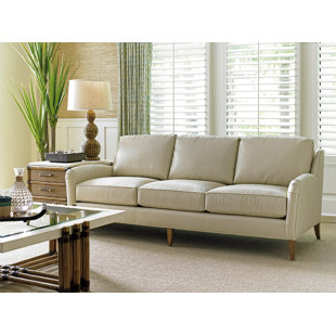 TOMMY BAHAMA HOME Twin Palms Coconut Grove Leather Sofa