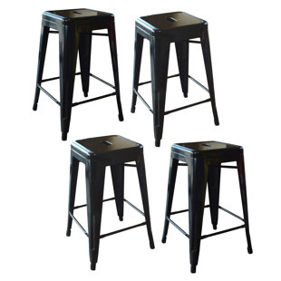 WILLISTON FORGE Winthrop Counter Stool with Metal Frame
