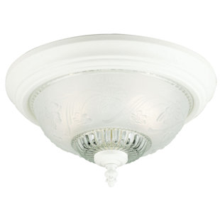 HIGHLAND DUNES Frankford Glass Flush Mount
