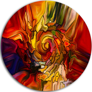 DESIGN ART 'Illusions of Stained Glass' Graphic Art Print on Metal