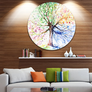 DESIGN ART Four Seasons Tree On Metal Print