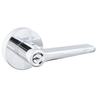 SURE-LOC HARDWARE Ridgecrest Modern Basel Keyed Entry Door Lever with Round Rosette