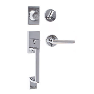 SURE-LOC HARDWARE Köln Handleset with Single Cylinder Deadbolt and Juneau Door Lever and Rosette