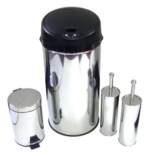 TECTRON 7.93 Gallons Steel Motion Sensor Trash Can Sets