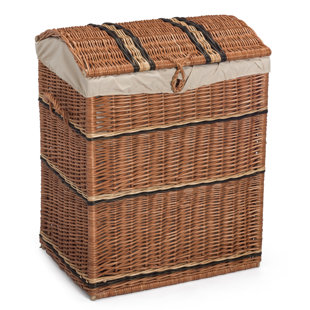 BEL ÉTAGE Wicker Laundry Bin with Handles
