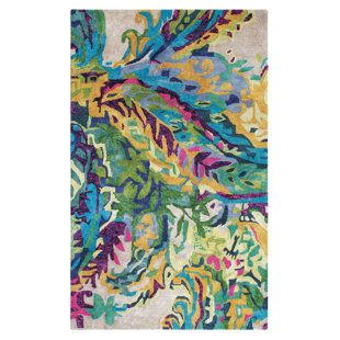 COMPANYC Galleria Floral Handmade Tufted Wool Blue/Green/Yellow Area Rug