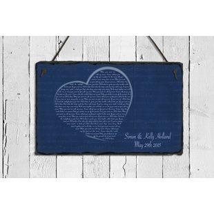 Sassy Squirrel Ink Personalized Slate Stone Plaque Home Décor Song Lyrics Slate Heart