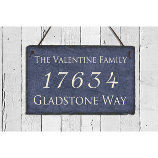 Sassy Squirrel Ink Personalized Slate Stone Address Plaque Home Decor Family Name House Number