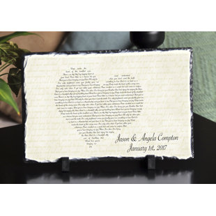 SASSY SQUIRREL INK Song Lyrics Heart Plaque Decorative Slate