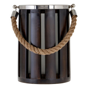 LONGSHORE TIDES Glass/Wooden/Rope Hurricane