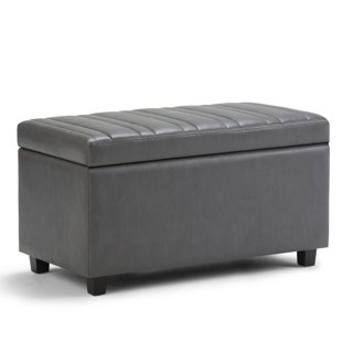 SIMPLI HOME Darcy Faux Leather Ottoman