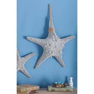 HIGHLAND DUNES Amott Polystone Starfish Wall Decor with Hanging Rope