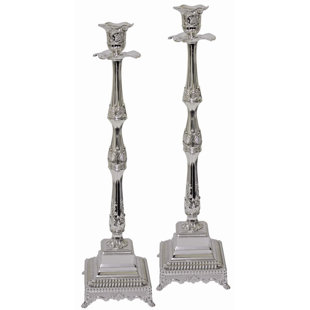 ASTORIA GRAND Silver Plated Candlestick (Set of 2)