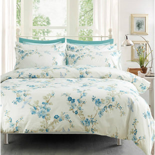 SWEETY PIE INC Chinoiserie Cotton Sateen Floral Duvet Cover Set