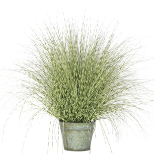 THE SEASONAL AISLE Faux Foliage Grass in Metal Pot