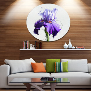 DESIGN ART Beautiful Blue Iris Watercolor Sketch Framed Print