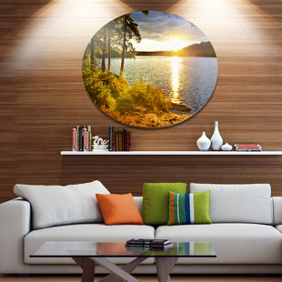 DESIGN ART Beautiful View Of Sunset Over Lake On Metal Print