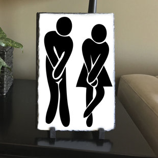 SASSY SQUIRREL INK Ladies and Gents Slate Bathroom Sign