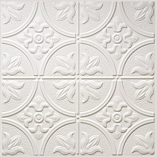 GLOBAL SPECIALTY PRODUCTS 23.75'' L x 23.75'' W Textured Plastic Drop-In Ceiling Tile In Matte White