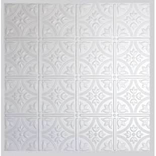 GLOBAL SPECIALTY PRODUCTS 1.98 ft. x 1.98 ft. Drop-in Plastic Ceiling Tile in Matte White