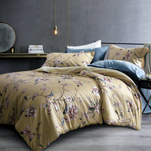 SWEETY PIE INC Yellow/Peach Cotton Modern & Contemporary 3 Piece Duvet Cover Set