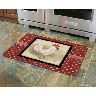 LAUREL FOUNDRY MODERN FARMHOUSE® Rapp Polka Dot Rooster Kitchen Mat