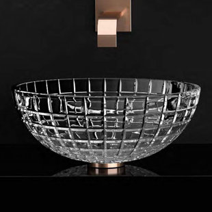 Maestro Bath Stella 17.3'' Clear Glass Circular Vessel Bathroom Sink