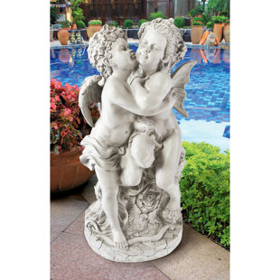 DESIGN TOSCANO Bouguereaus First Kiss Angel and Fairy Statue