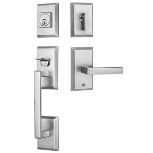 ROCKWELL SECURITY Premium Handleset with Single Cylinder Deadbolt and Door Lever and Zenia Rosette