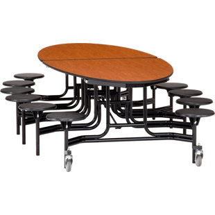 National Public Seating 73.5'' Oval Stool Cafeteria Table
