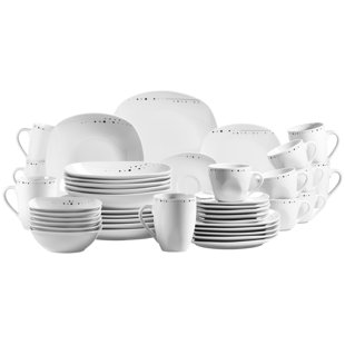 DOMESTIC BY MÄSER Fadilla 42 Piece Porcelain China Dinnerware Set - Service for 6