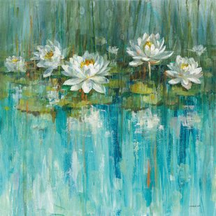 COURTSIDE MARKET Water Lily Pond V2 On Canvas Print