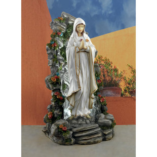 DESIGN TOSCANO Blessed Virgin Mary Illuminated Garden Grotto Statue