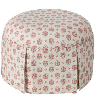 LAUREL FOUNDRY MODERN FARMHOUSE® Ilkley 25" Wide Round Floral Standard Ottoman