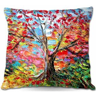 DIANOCHE DESIGNS Story Of The Tree 59 Floral Reversible Throw Pillow