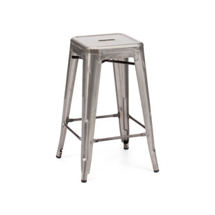 WILLISTON FORGE Bryer Counter Stool with Metal Frame