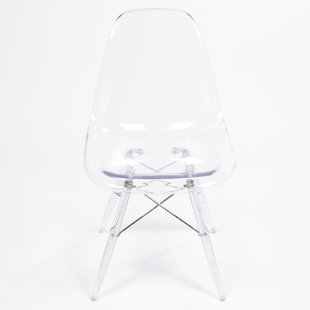 NICER INTERIOR Solid Back Stacking Side Chair (Set of 4)