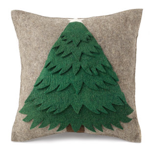 ARCADIA HOME Appliqued Wool Pillow Cover