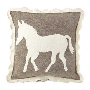 ARCADIA HOME Lecompte Appliqued Wool Pillow Cover