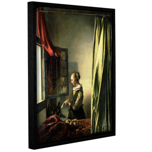 ASTORIA GRAND 'Girl At A Window Reading A Letter' Framed Painting Print