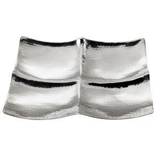 DAKOTA FIELDS Adelita Hammered 4 Section Square Divided Serving Dish