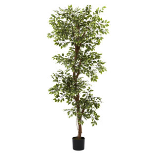 PRIMRUE 72'' Faux Ficus Tree in Pot