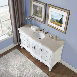 LARK MANOR™ Ajub 60'' Free Standing Single Bathroom Vanity with Marble Top