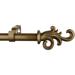 BLOOMSBURY MARKET Schkyra Polyresin Adjustable Single Curtain Rod