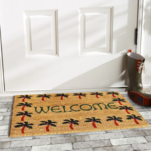 BAY ISLE HOME™ Alvey Non-Slip Floral Outdoor Doormat