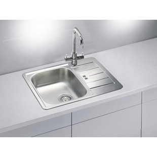 BELFRY KITCHEN Caden 86cm x 50cm Single Bowl Countertop Kitchen Sink with Tap