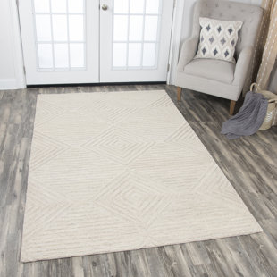 CORRIGAN STUDIO® Rhudy Hand-Tufted Wool Natural Area Rug