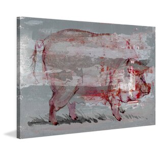 HAZELWOOD HOME Red Pig by Parvez Taj - Wrapped Canvas Painting