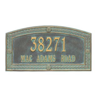 WHITEHALL PRODUCTS Hamilton Personalized Estate 2-Line Wall Address Plaque