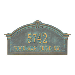 WHITEHALL PRODUCTS Roselyn Personalized Arch Grande 2-Line Wall Address Plaque